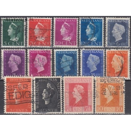 Netherlands. Set of used stamps XII (Queen, 1938-1948)