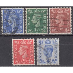 Great Britain. Set of used stamps 9 (George VI, ~1950)