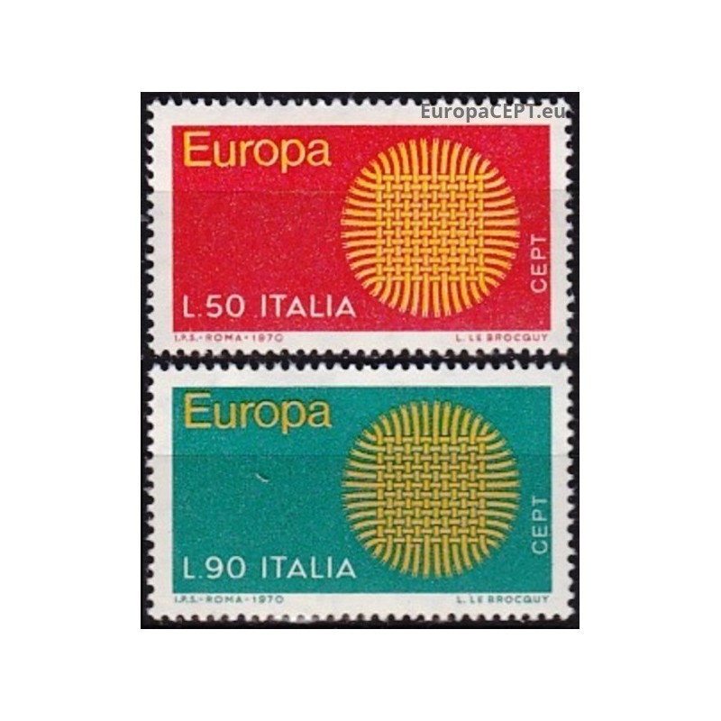 Italija 1970. CEPT: stilizuota saulė iš pluošto (24 gyslos)