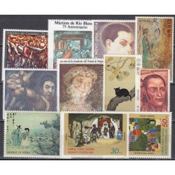 Paintings on stamps. Set of...