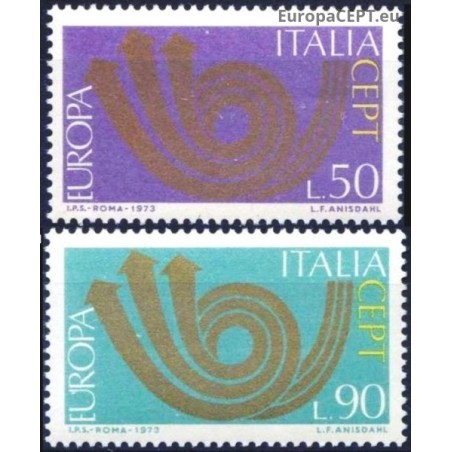 Italija 1973. CEPT: stilizuotas pašto ragas (3 rodyklės paštui, telegrafui ir telefonui)