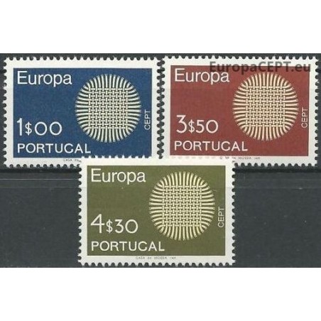 Portugalija 1970. CEPT: stilizuota saulė iš pluošto (24 gyslos)