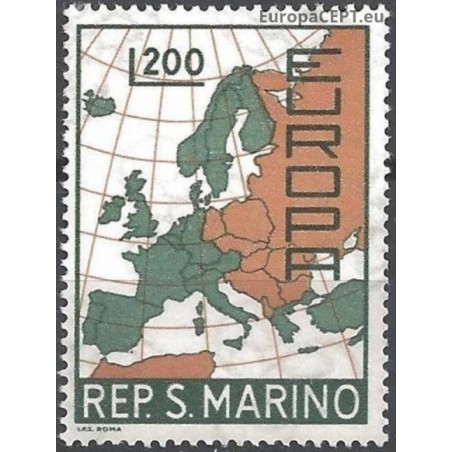 San Marino 1967. Map of Europe with CEPT countries