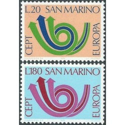 San Marinas 1973. CEPT: stilizuotas pašto ragas (3 rodyklės paštui, telegrafui ir telefonui)
