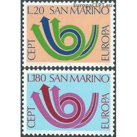 San Marinas 1973. CEPT: stilizuotas pašto ragas (3 rodyklės paštui, telegrafui ir telefonui)