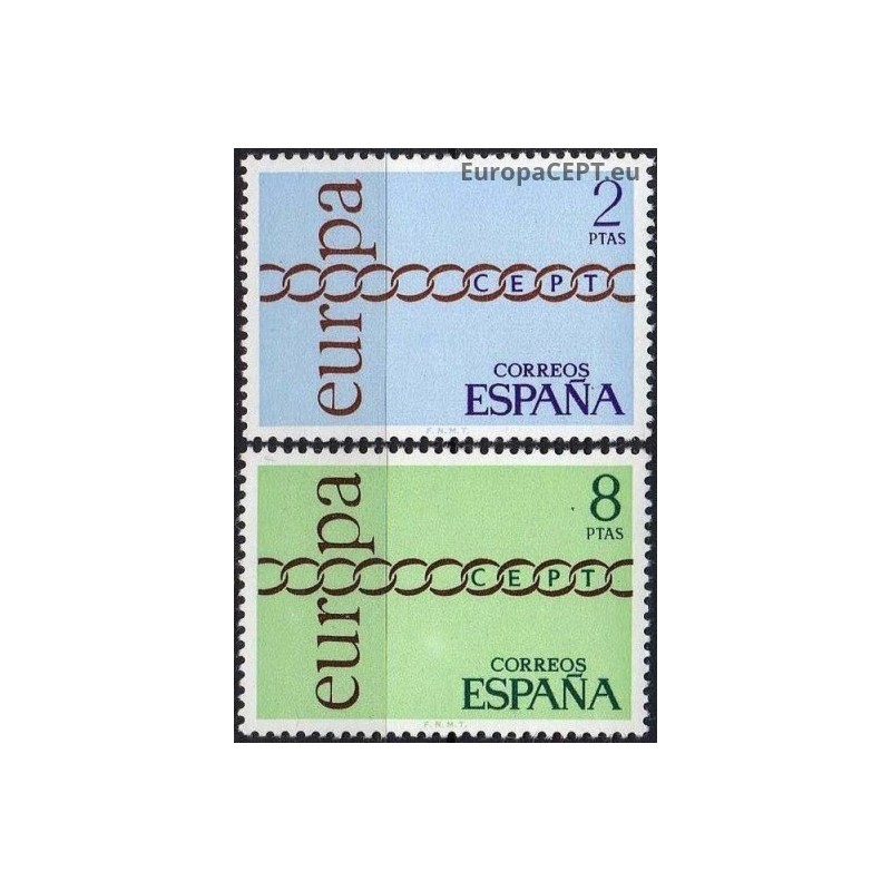 Ispanija 1971. CEPT: stilizuota grandinė iš O raidžių