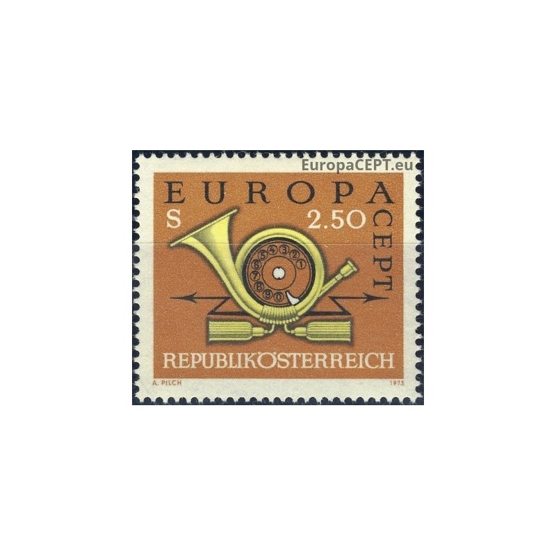 Austrija 1973. CEPT: stilizuotas pašto ragas (3 rodyklės paštui, telegrafui ir telefonui)
