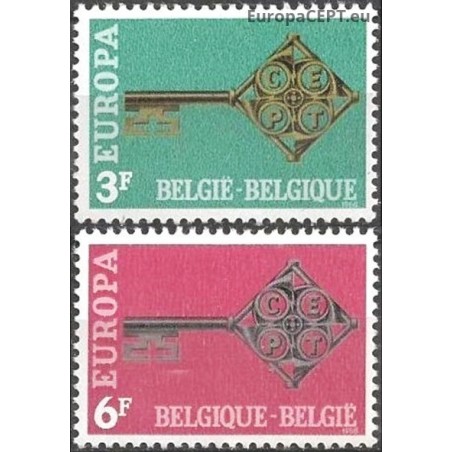 Belgija 1968. Simbolinis raktas su CEPT logotipu
