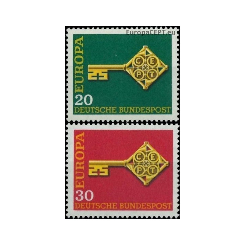 Vokietija 1968. Simbolinis raktas su CEPT logotipu
