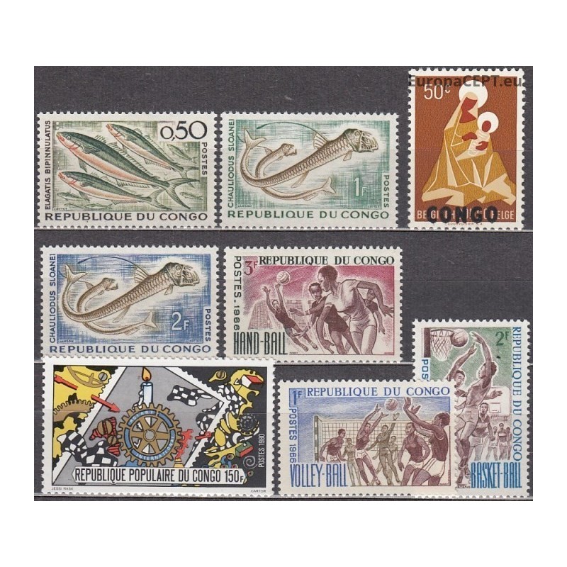 Congo 1960-1980. Set of 8 stamps