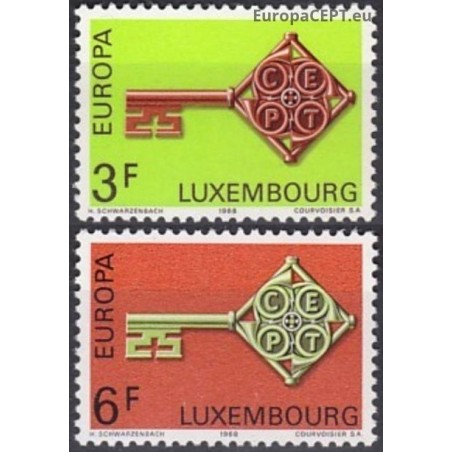 Liuksemburgas 1968. Simbolinis raktas su CEPT logotipu