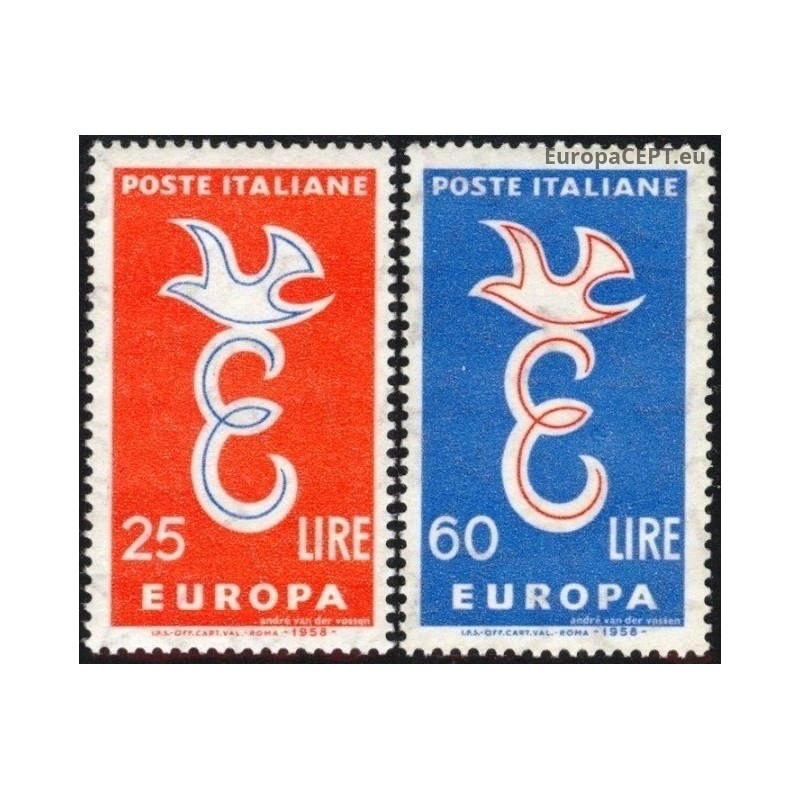 Italija 1958. Europos pašto tarnybų bendradarbiavimas