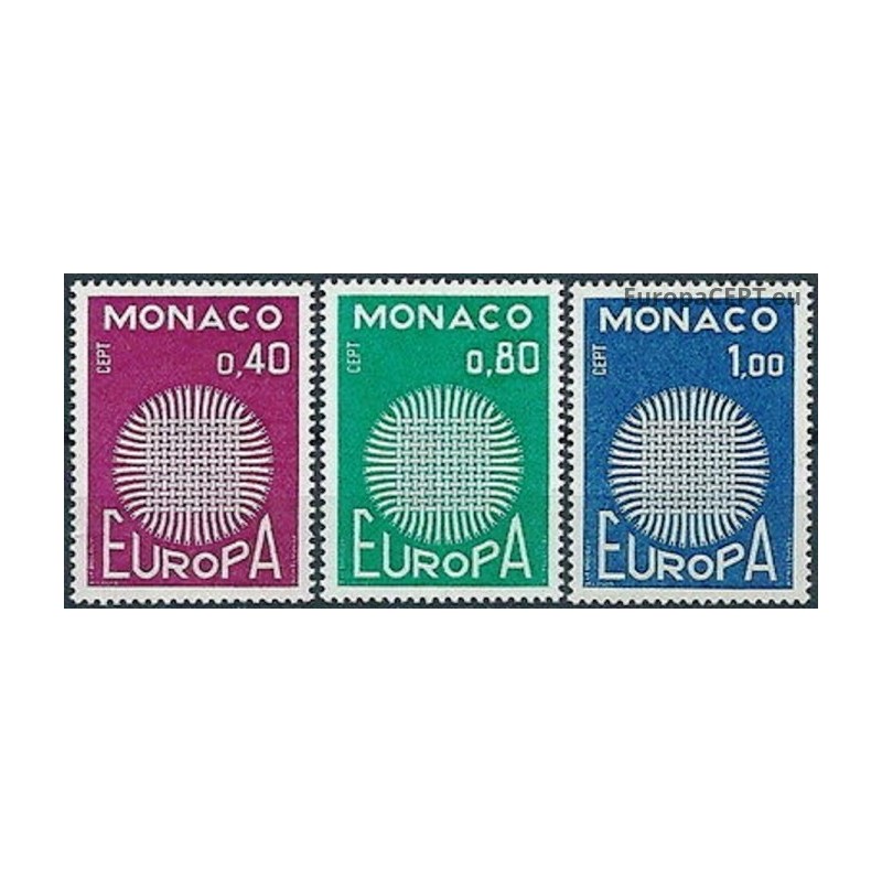 Monakas 1970. CEPT: stilizuota saulė iš pluošto (24 gyslos)