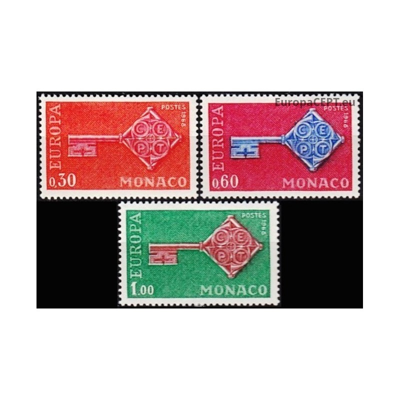 Monakas 1968. Simbolinis raktas su CEPT logotipu