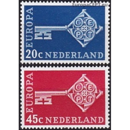 Nyderlandai 1968. Simbolinis raktas su CEPT logotipu