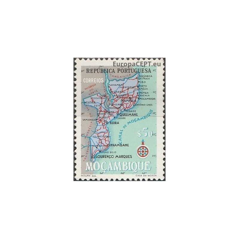 Mozambique 1954. Country map