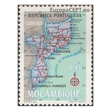 Mozambique 1954. Country map