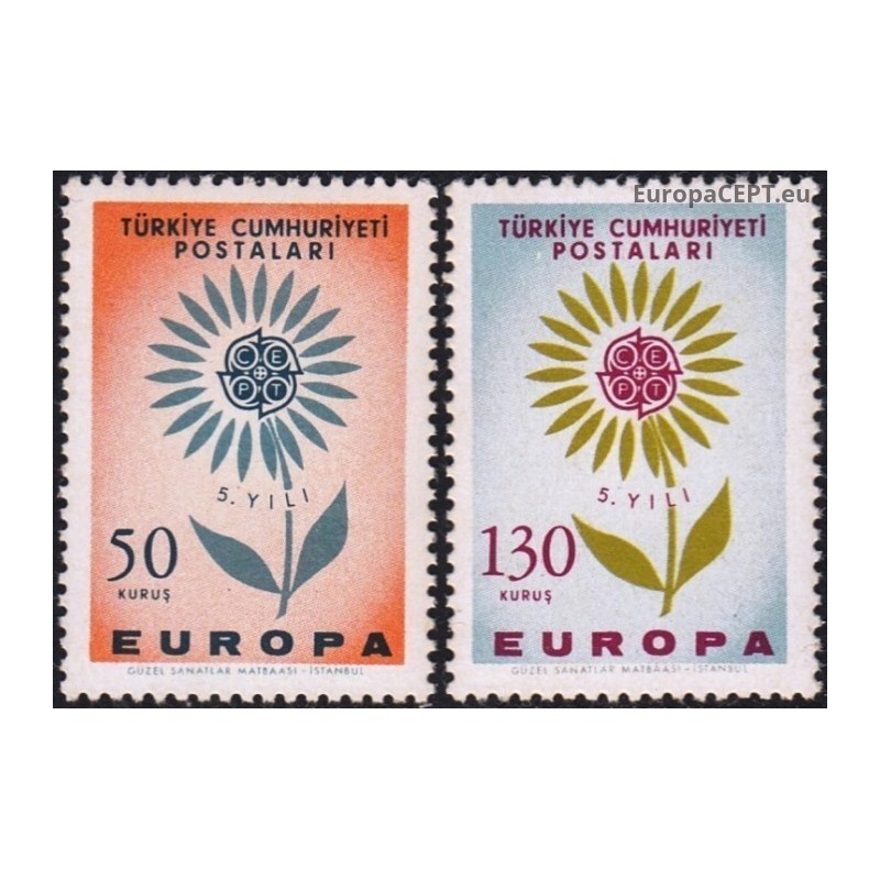 Turkey 1964. CEPT: Stylised Flower with 22 petals