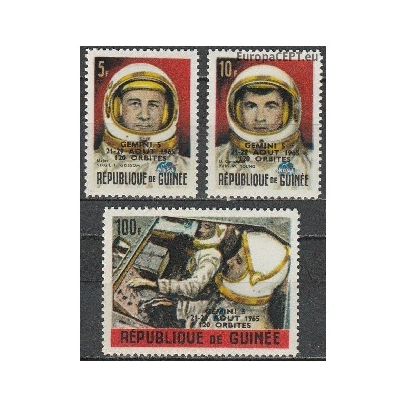 Gvinėja 1965. Gemini 5 startas (prancūziški perspaudai)