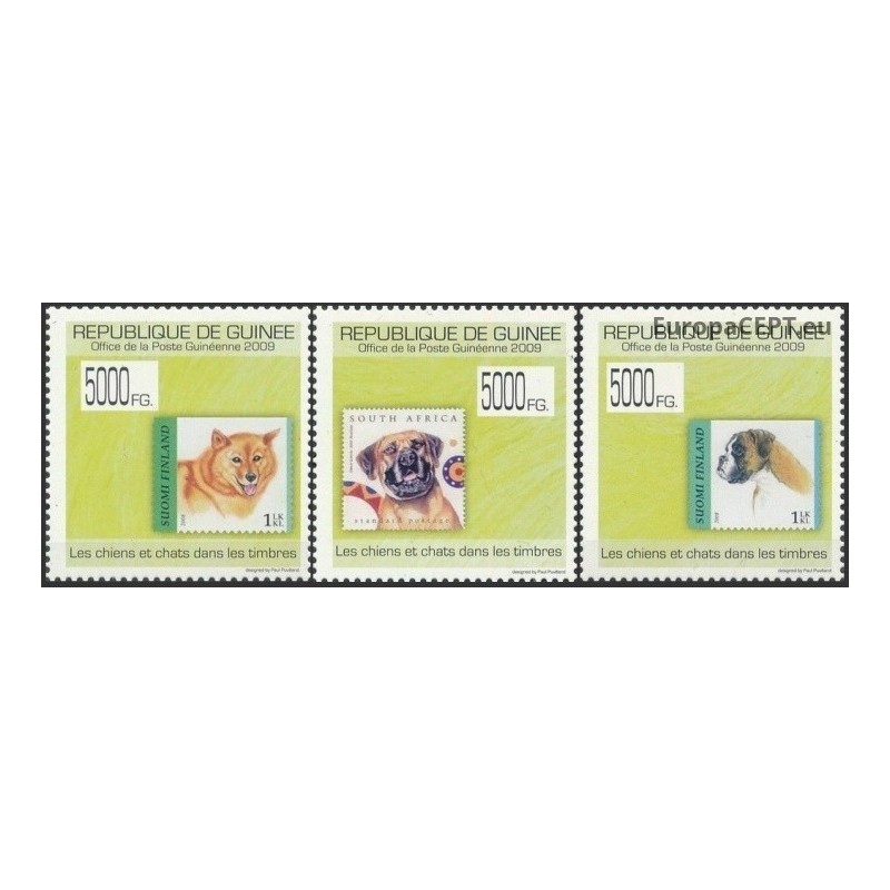 Guinea 2009. Stamps on stamps (dogs)