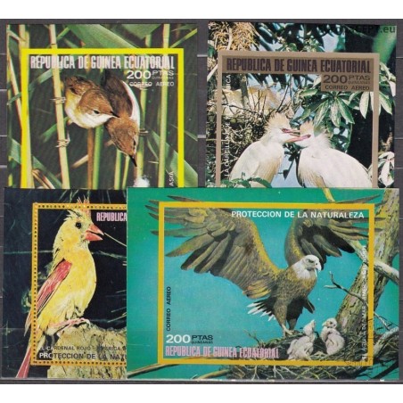 Equatorial Guinea 1976. Birds (4 blocks)
