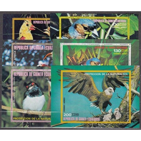 Equatorial Guinea 1976. Birds (6 blocks)