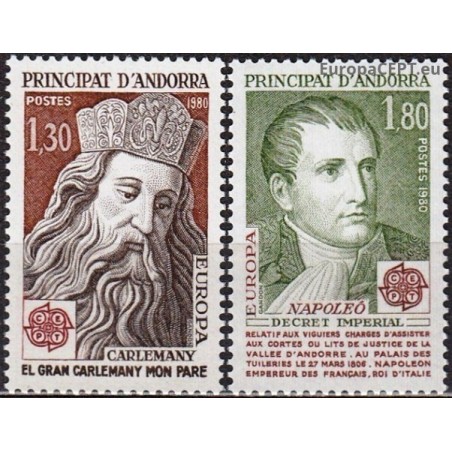 Andorra (french) 1980. Famous People: Napoleon, Charles the Great