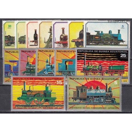 Equatorial Guinea 1972-1978. Trains on stamps