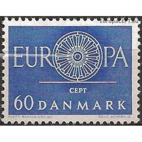 Denmark 1960. Stylised Mail-coach Wheel with 19 Spokes