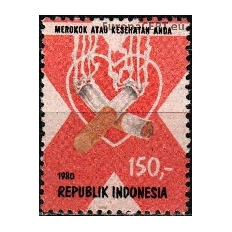 Indonesia 1980. Anti-smoking campaign