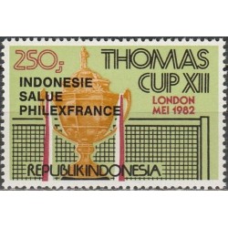 Indonezija 1982. Filatelijos paroda PHILEXFRANCE (badmintono perspaudai)