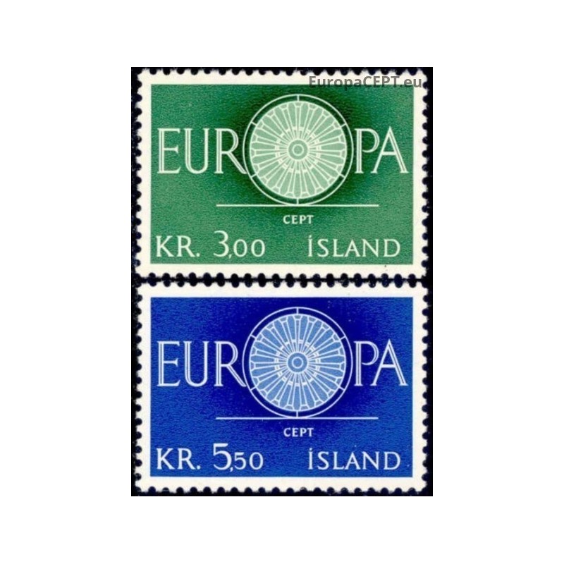 Islandija 1960. Stilizuotas pašto vežimo ratas su 19 stipinų