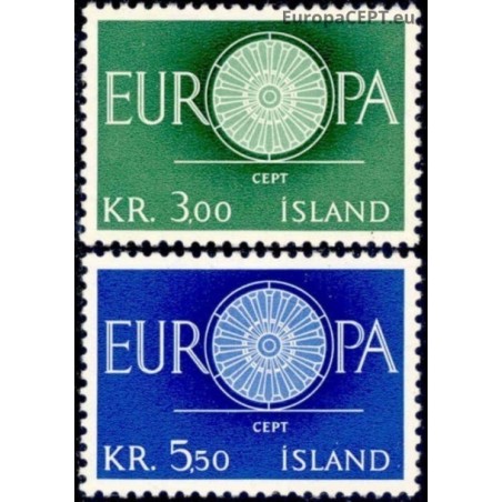 Islandija 1960. Stilizuotas pašto vežimo ratas su 19 stipinų