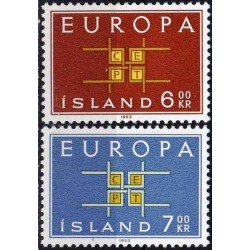 Islandija 1963. CEPT: Stilizuotas kryžius iš U figūrų