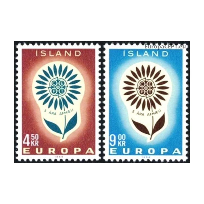 Islandija 1964. CEPT: Stilizuota gėlė su 22 žiedlapiais