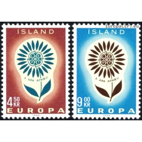 Islandija 1964. CEPT: Stilizuota gėlė su 22 žiedlapiais
