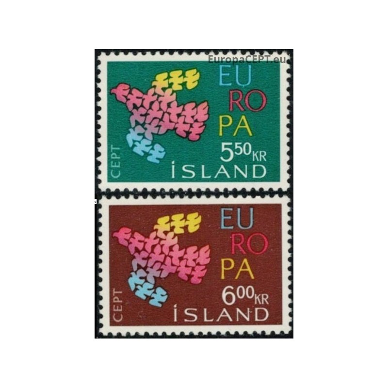 Iceland 1961. CEPT: Stylised Dove formed from 19 Doves