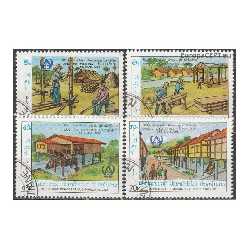 Laos 1987. Traditional dwellings