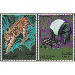 State of Oman 1969. Mammals (leopard, tapir and young)
