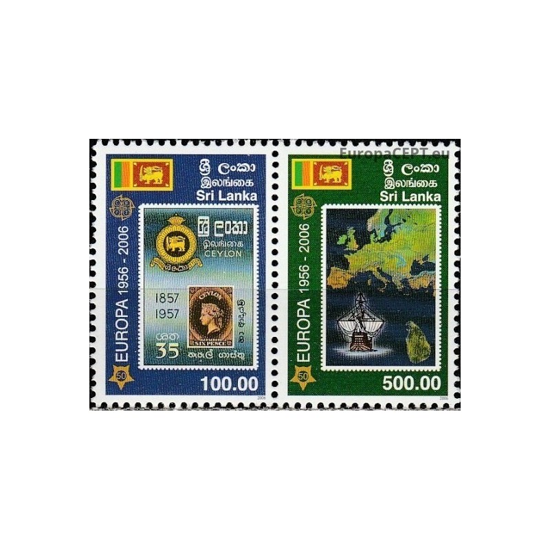 Sri Lanka 2006. Stamps on stamps, map of Europe (50th anniversary Europa issue)