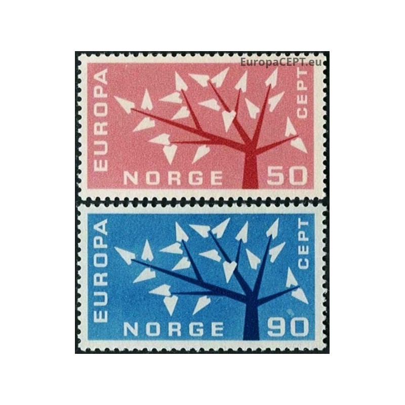 Norvegija 1962. CEPT: Stilizuotas medis su 19 lapelių