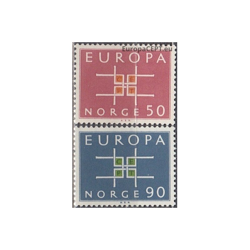 Norway 1963. CEPT: Stylised Cross Composed of U Shapes