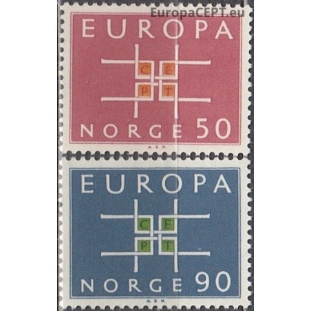 Norvegija 1963. CEPT: Stilizuotas kryžius iš U figūrų