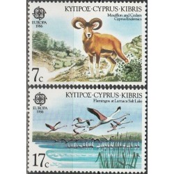 Cyprus 1986. Nature Conservation: mufflon, flamingos