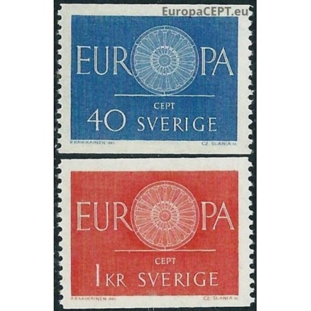 Švedija 1960. Stilizuotas pašto vežimo ratas su 19 stipinų