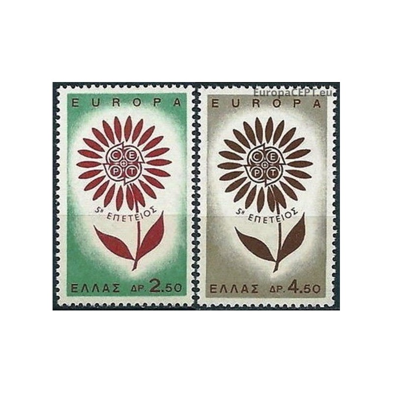 Graikija 1964. CEPT: Stilizuota gėlė su 22 žiedlapiais