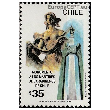 Chile 1989. Momument for border troops