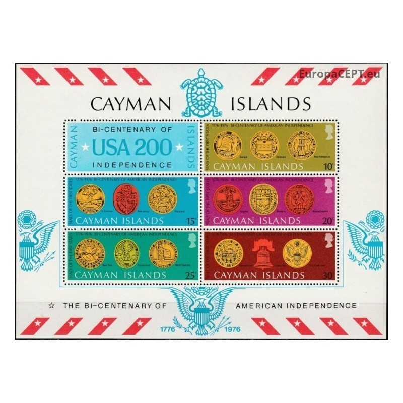 Cayman Islands 1976. American Revolution anniversary, Seals of US States