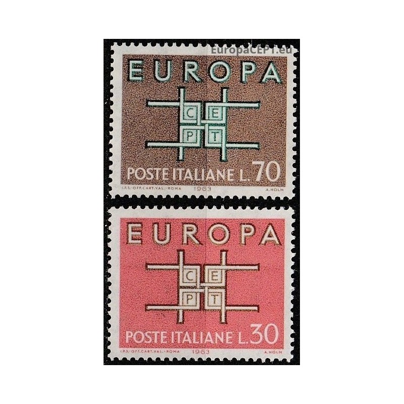 Italy 1963. CEPT: Stylised Cross Composed of U Shapes