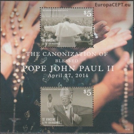 St.Vincent and Grenadines 2014. Canonization of Pope John Paul II